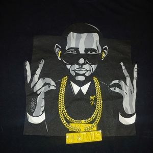 Filthy ❇ obama 2 term crewneck black t-shirt L
